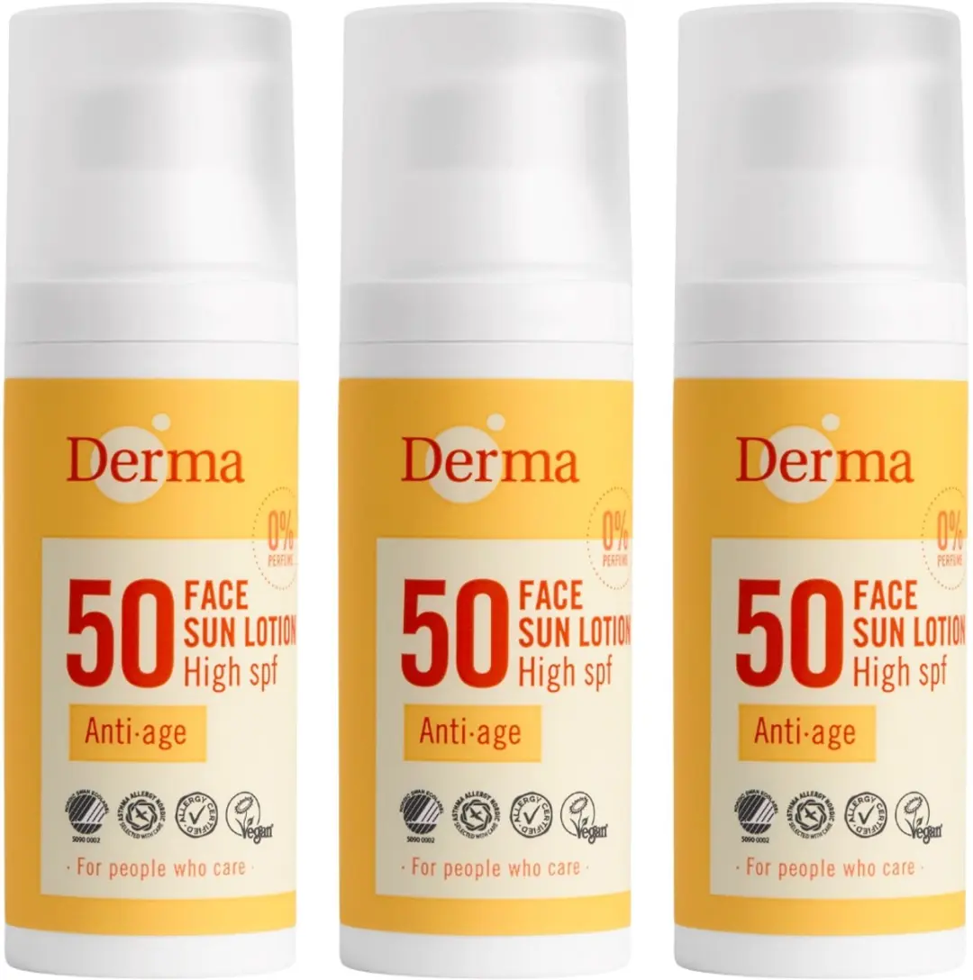Derma Sun Gezichtszonnecrème SPF50 3x50ml