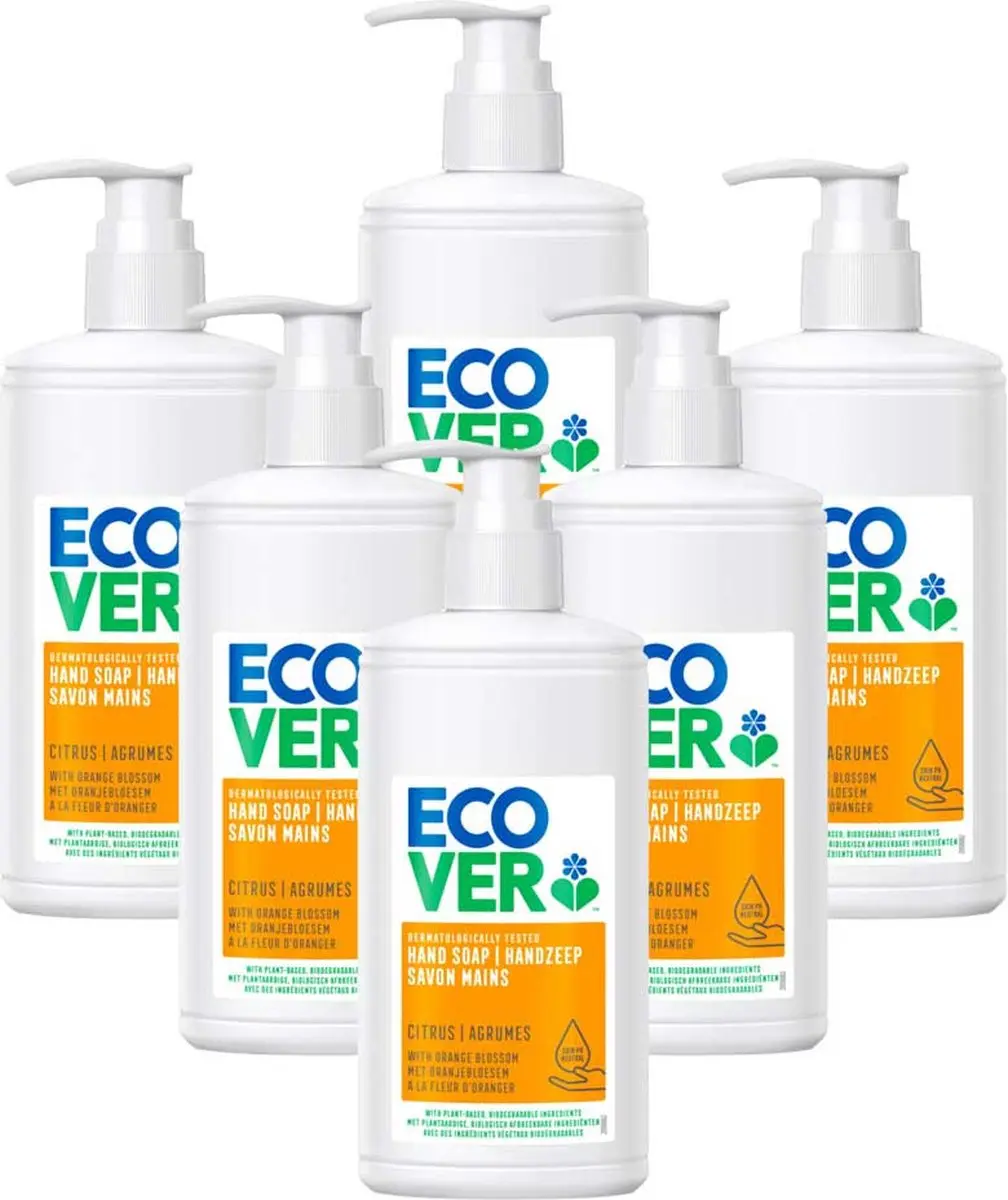 Ecover Citrus Handzeep 6x250ml - Plantaardig & Biologisch afbreekbaar