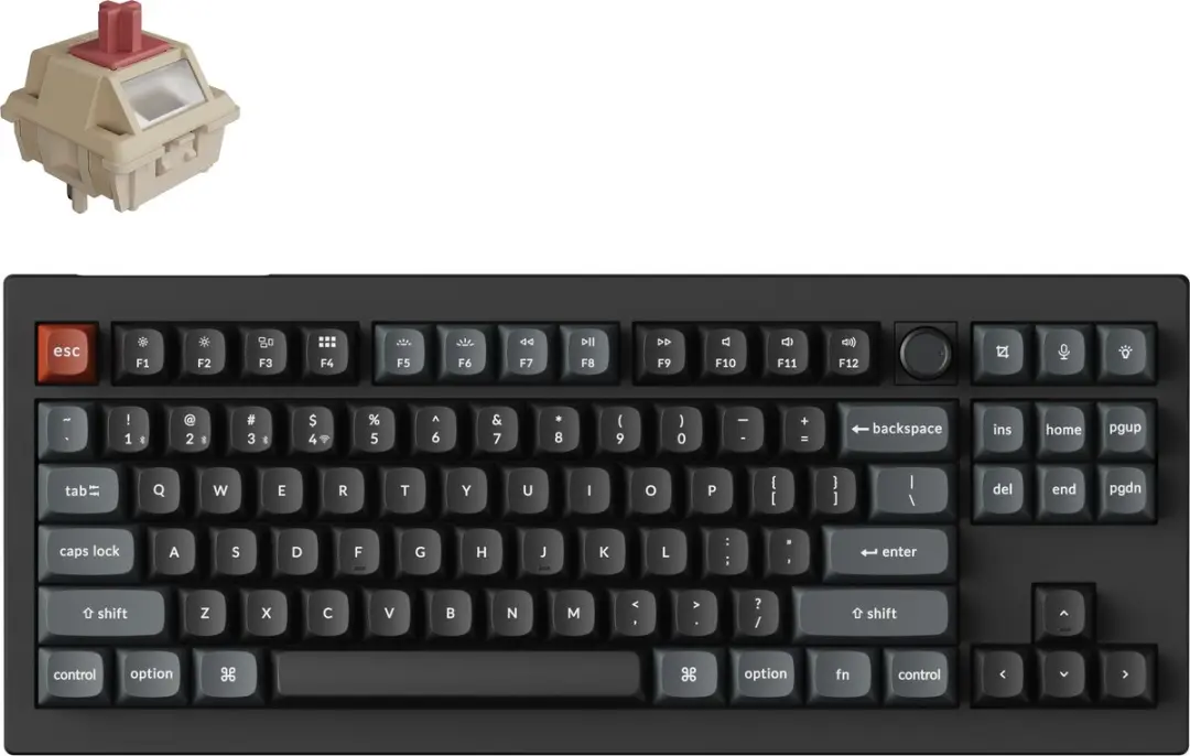 Keychron V3 Ultra V3U-D1 Mechanisch Toetsenbord - 80% - Rode Switch - Zwart - afbeelding 6 van 6