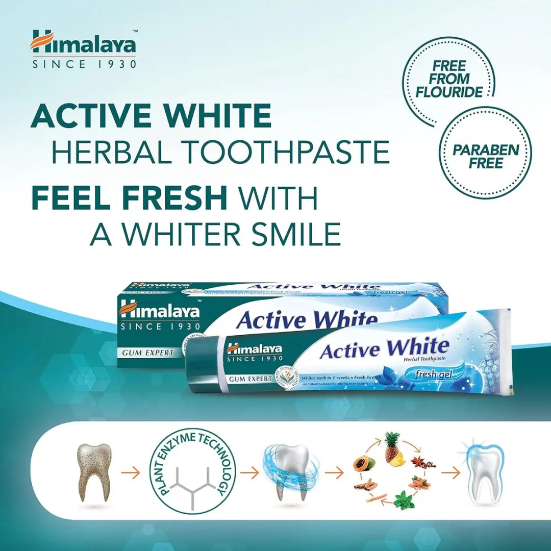 Himalaya Herbals Active White Tandpasta Fresh Gel 6x75ml