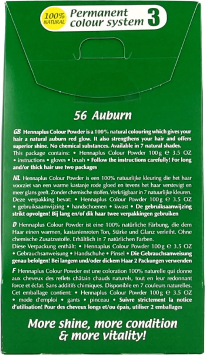Hennaplus Coloured Poeder Auburn 100g
