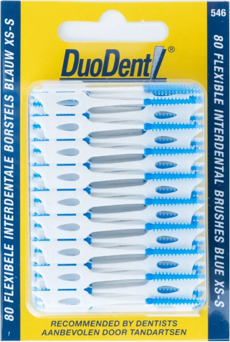 Duodent Flexibele Interdentale Borstels Blauw XS-S - 80 Stuks