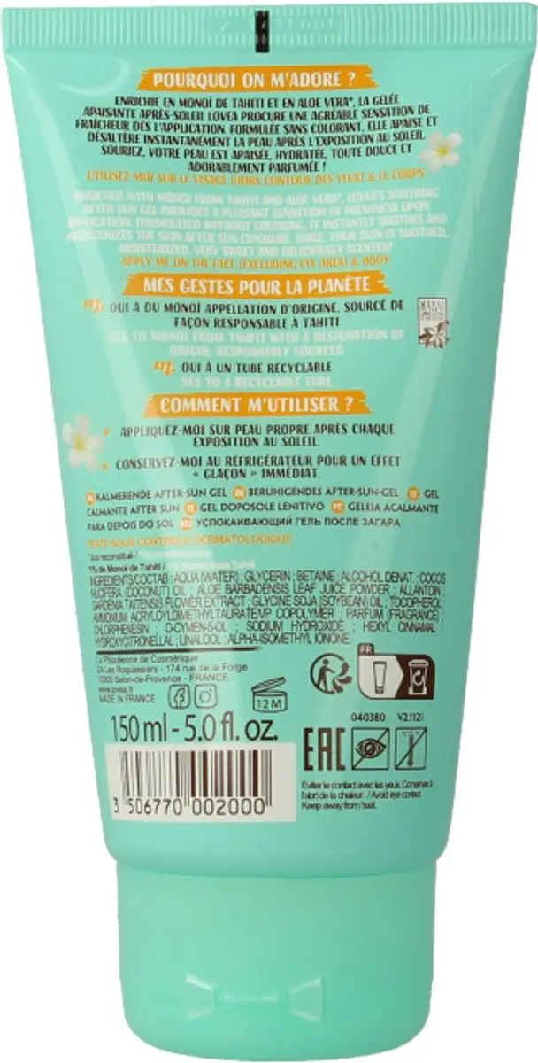 Lovea Soothin After Sun Gel Monoï de Tahiti 150ml