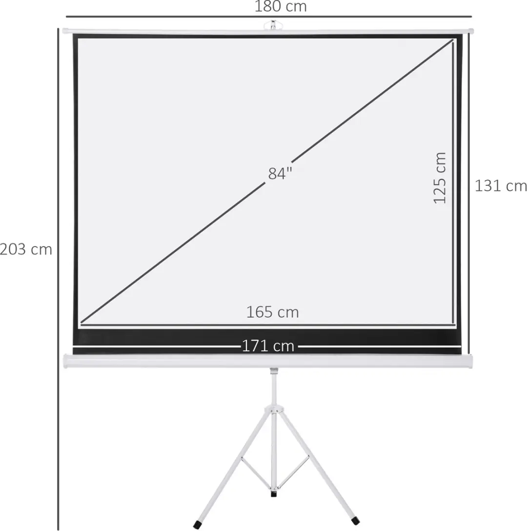 Homcom Beamer Scherm Kunststof 171x131cm - Wit
