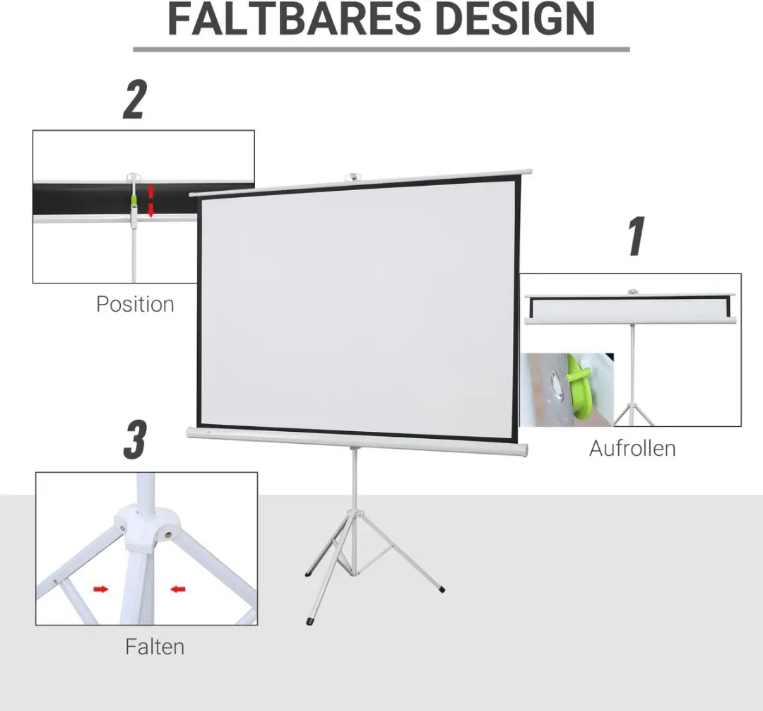 Homcom Beamer Scherm Kunststof 171x131cm - Wit