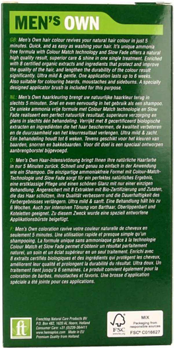 Hennaplus Men's Own Medium Brown Haarverf 80ml