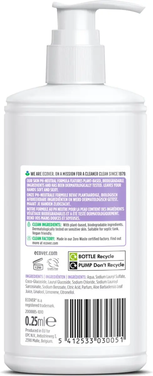 Ecover Handzeep Lavendel & Aloe Vera 250ml