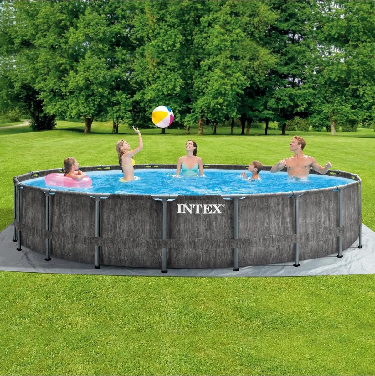 Intex Baltik Frame Zwembad 549x122cm - 24.300L - Houtlook