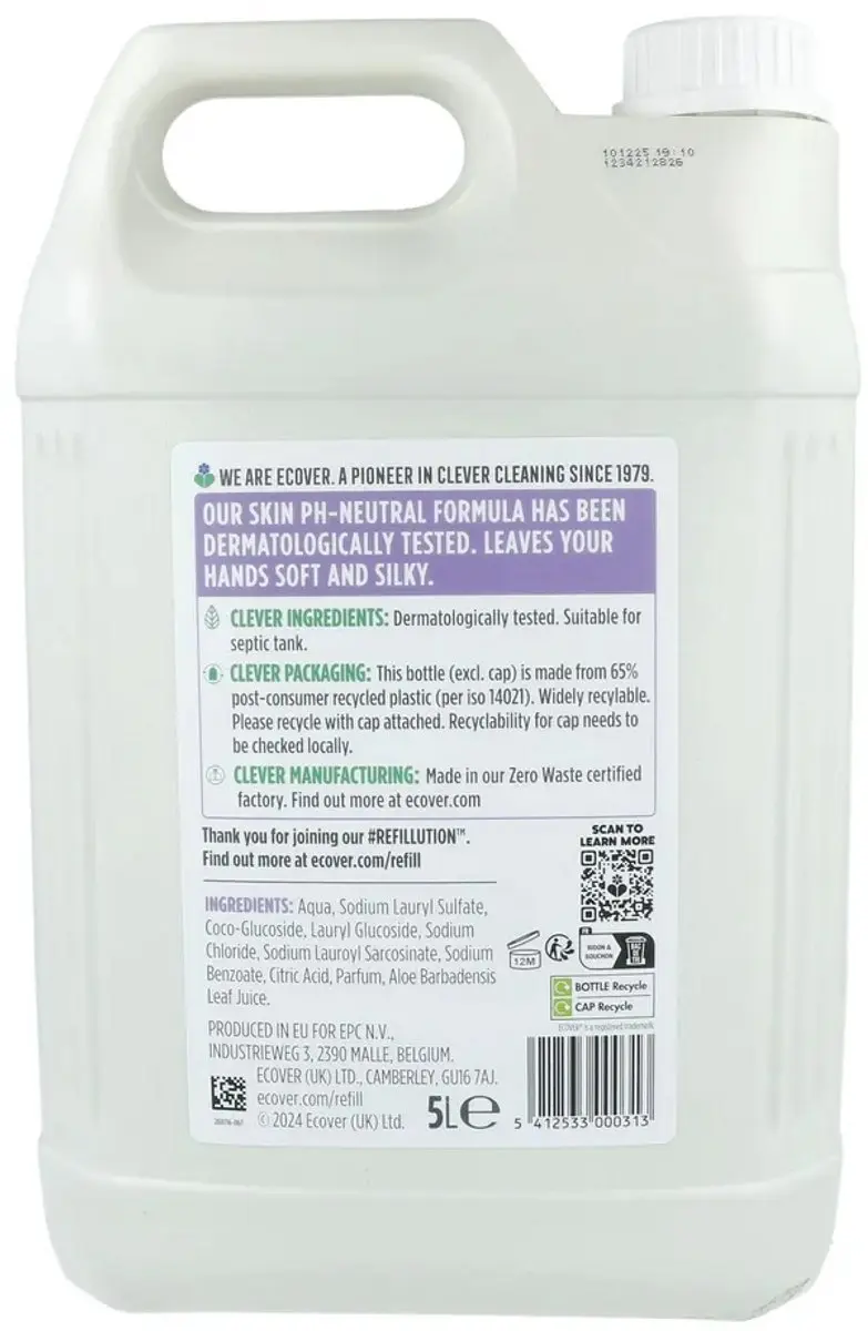 Ecover Handzeep Lavendel & Aloë Vera 5L - Biologisch afbreekbaar