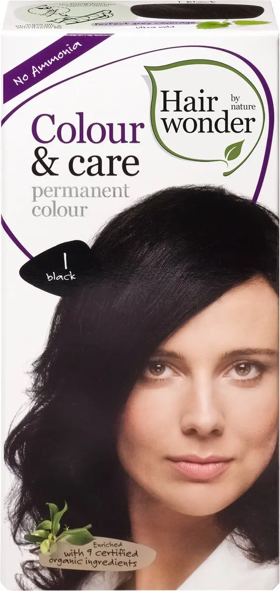 Hairwonder Colour & Care 1 Haarverf - Zwart 100ml