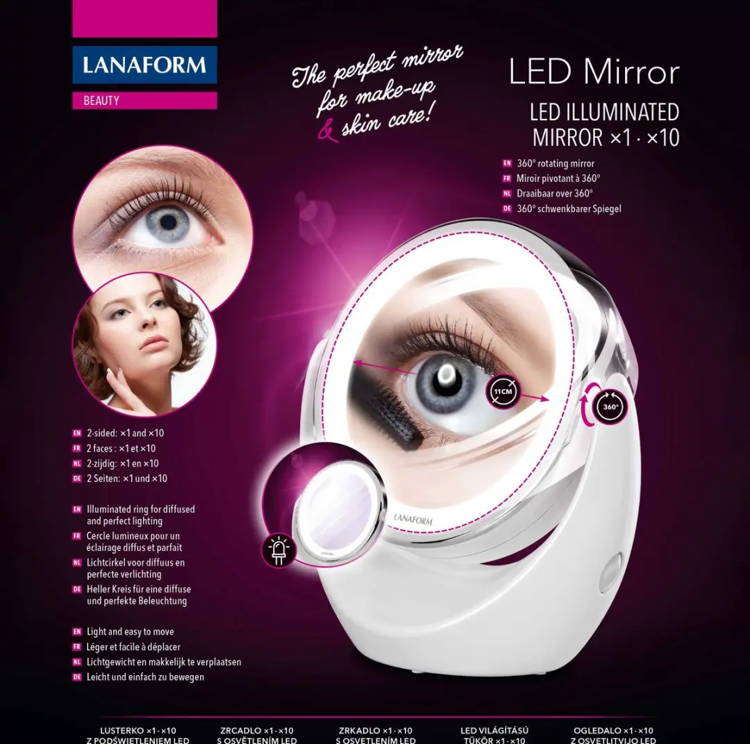Lanaform LED Spiegel - 19,5 cm - Wit