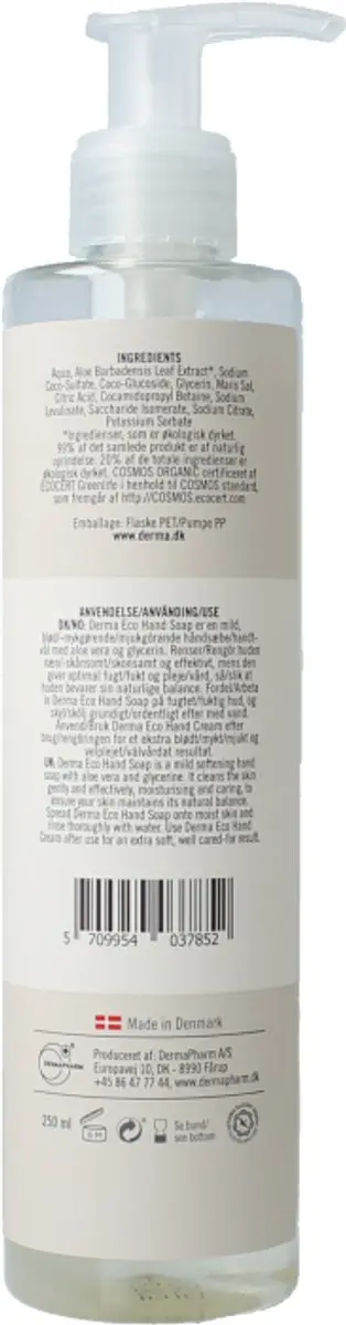 Derma Eco Vloeibare Handzeep 250ml - Hypoallergeen
