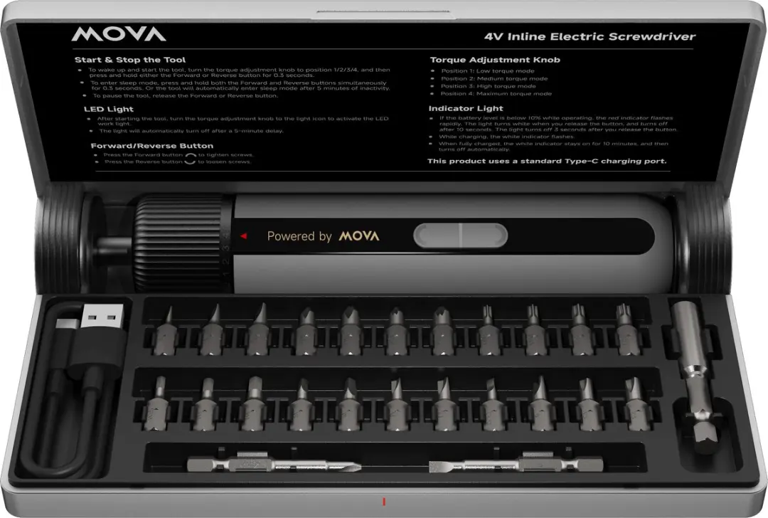 Mova MSD008 Elektrische Schroevendraaier 4V - 8N·m - 24 Bits
