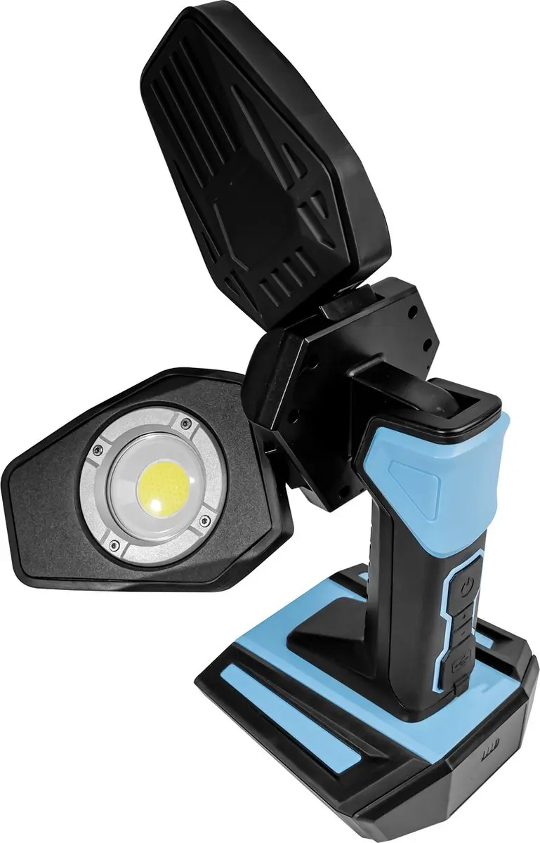 Brüder Mannesmann Q30600 Quantool LED Werklamp - 4x35W - 500-3500 Lm - Zwart/Blauw