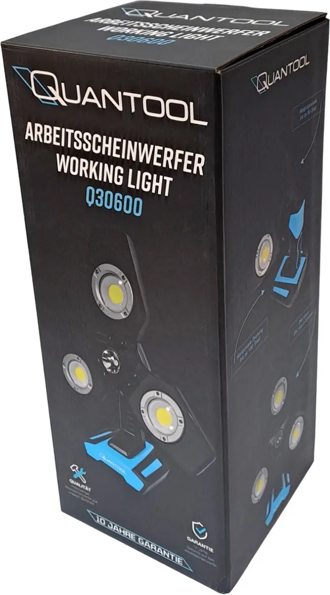 Brüder Mannesmann Q30600 Quantool LED Werklamp - 4x35W - 500-3500 Lm - Zwart/Blauw - afbeelding 6 van 6
