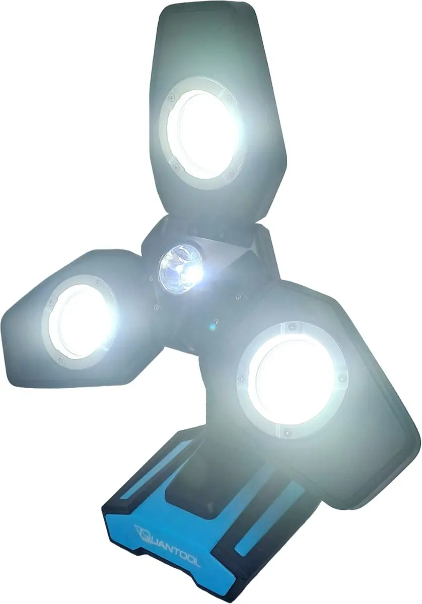 Brüder Mannesmann Q30600 Quantool LED Werklamp - 4x35W - 500-3500 Lm - Zwart/Blauw