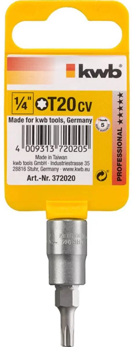 KWB Dop 6-K 1/4" T20 - Zilver