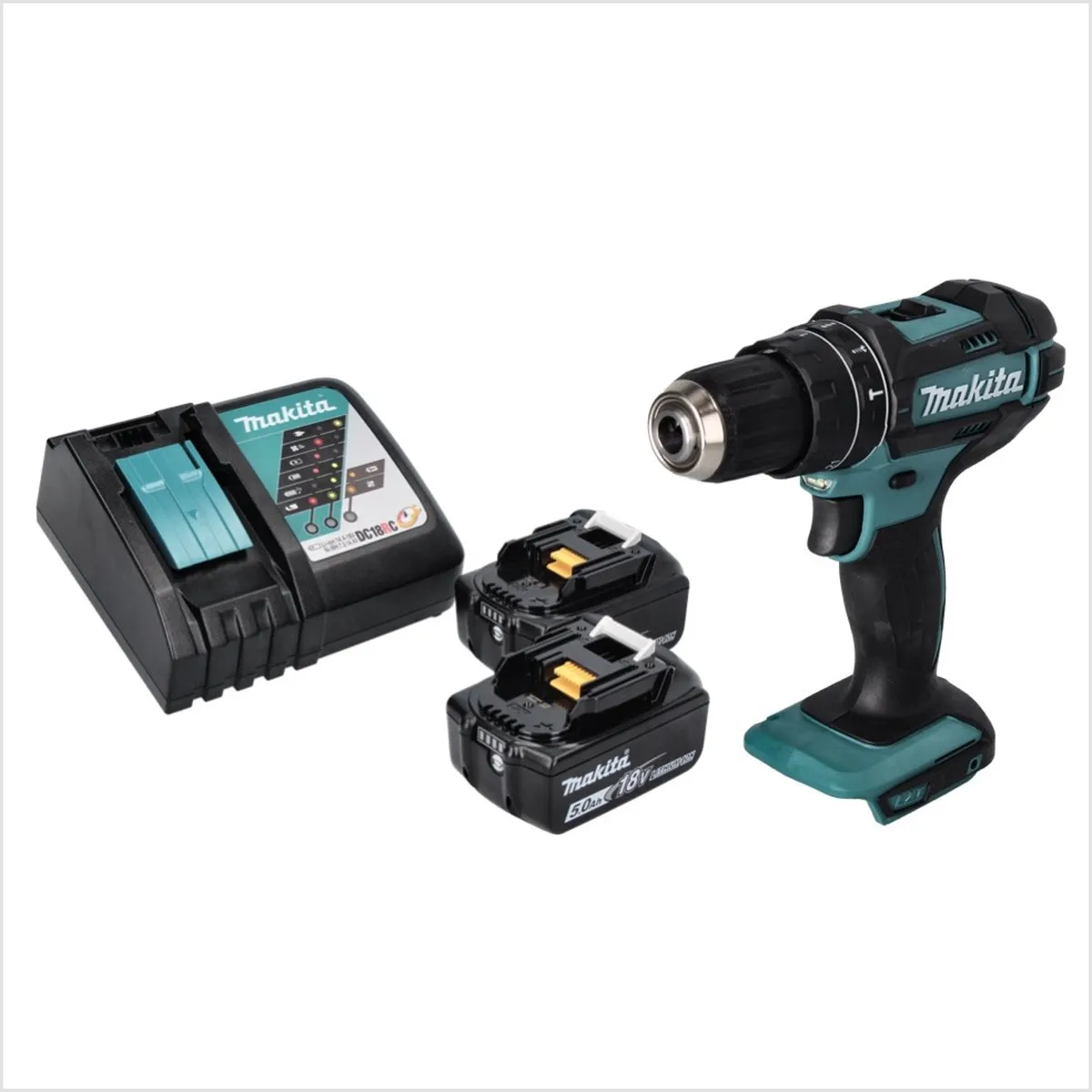 Makita DHP 482 RT Klopboormachine 18V 62Nm - 2x 5.0Ah Accu + Lader