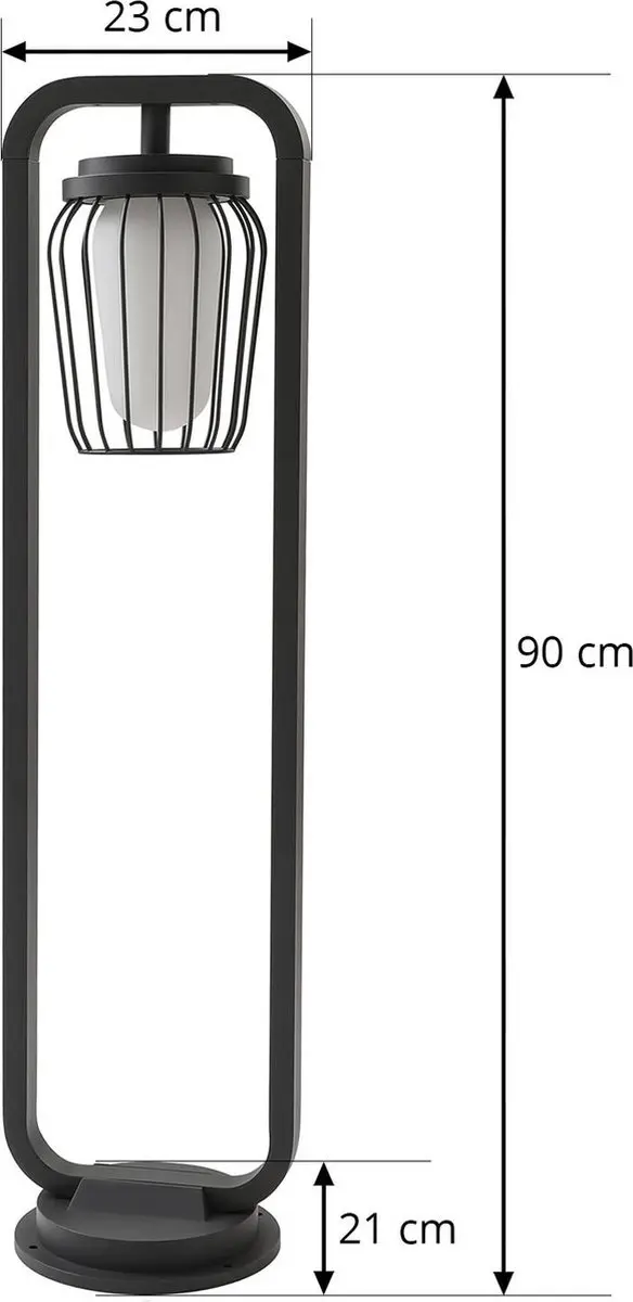 Lucande Tuinpadverlichting Aluminium 15W E27 - 90cm - Donkergrijs