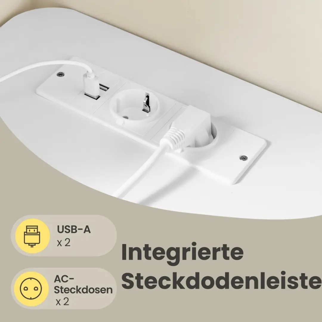 Songmics Hoekbureau Elektrisch Wit - Met Oplaadstation