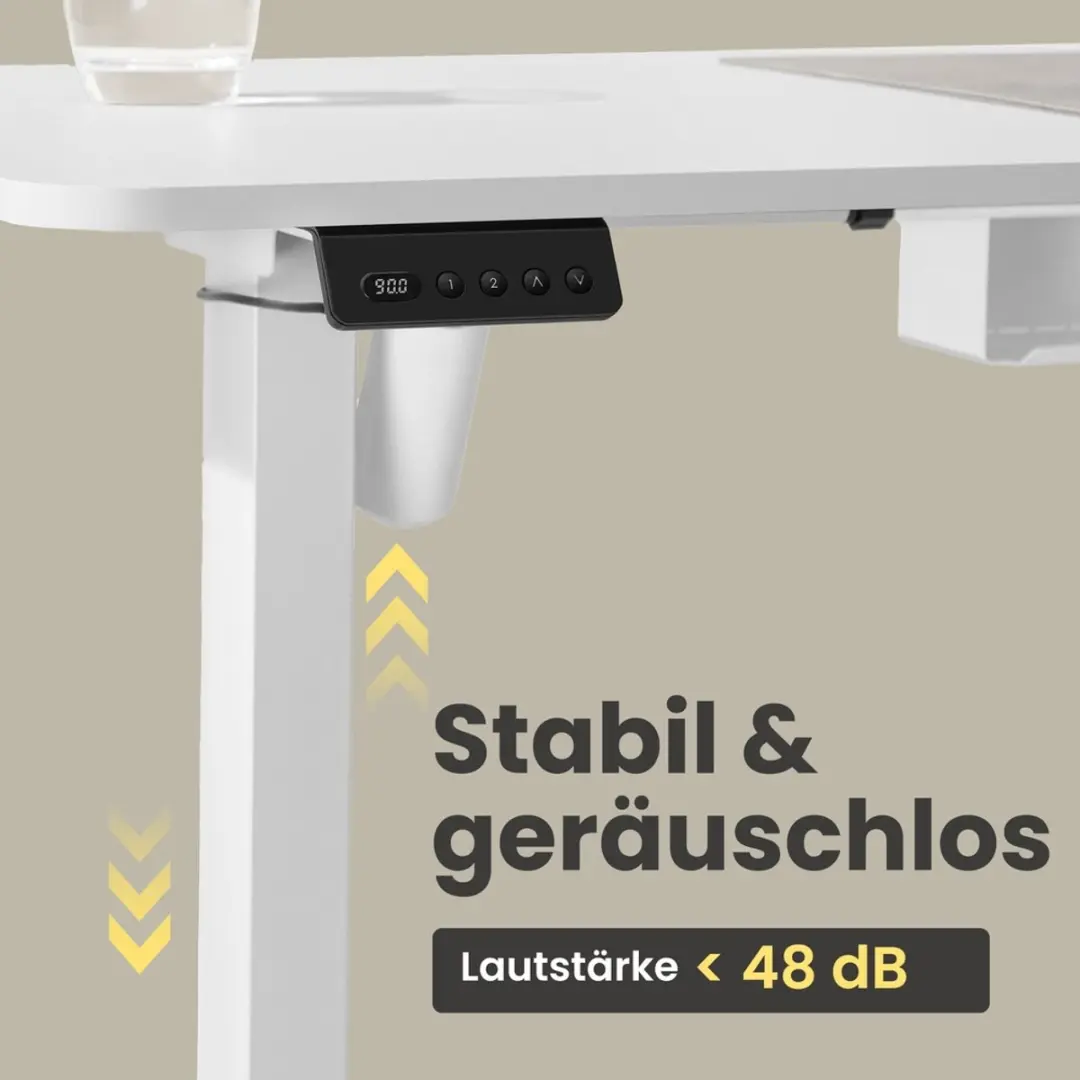 Songmics Hoekbureau Elektrisch Wit - Met Oplaadstation