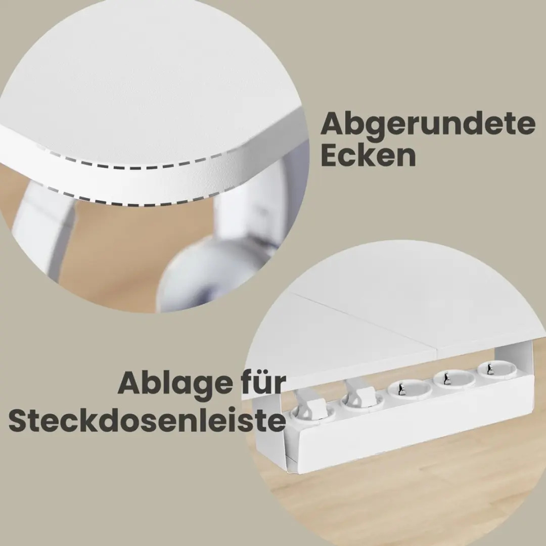 Songmics Hoekbureau Elektrisch Wit - Met Oplaadstation