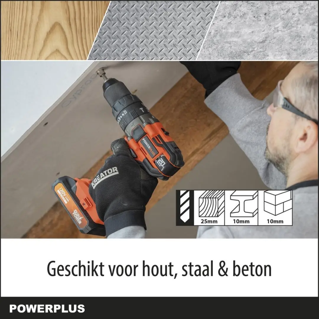 Powerplus POWDP15210 Klopboormachine - 2000mAh - 10mm Beton