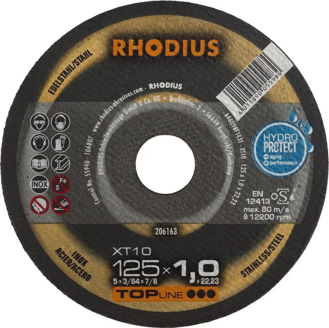 Rhodius XT10 206163 Doorslijpschijf 125mm Metaal