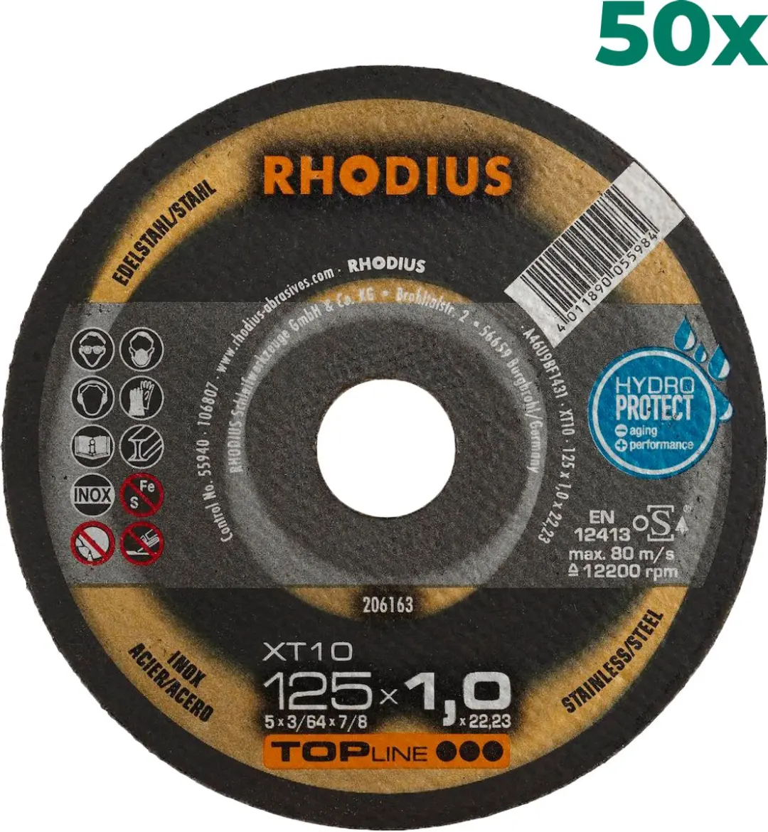 Rhodius XT10 206163 Doorslijpschijf 125mm Metaal
