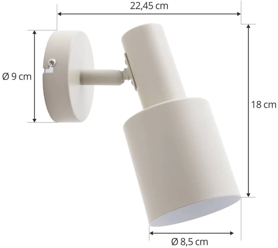 Lindby Buitenspot 18cm - IJzer - Beige - E27