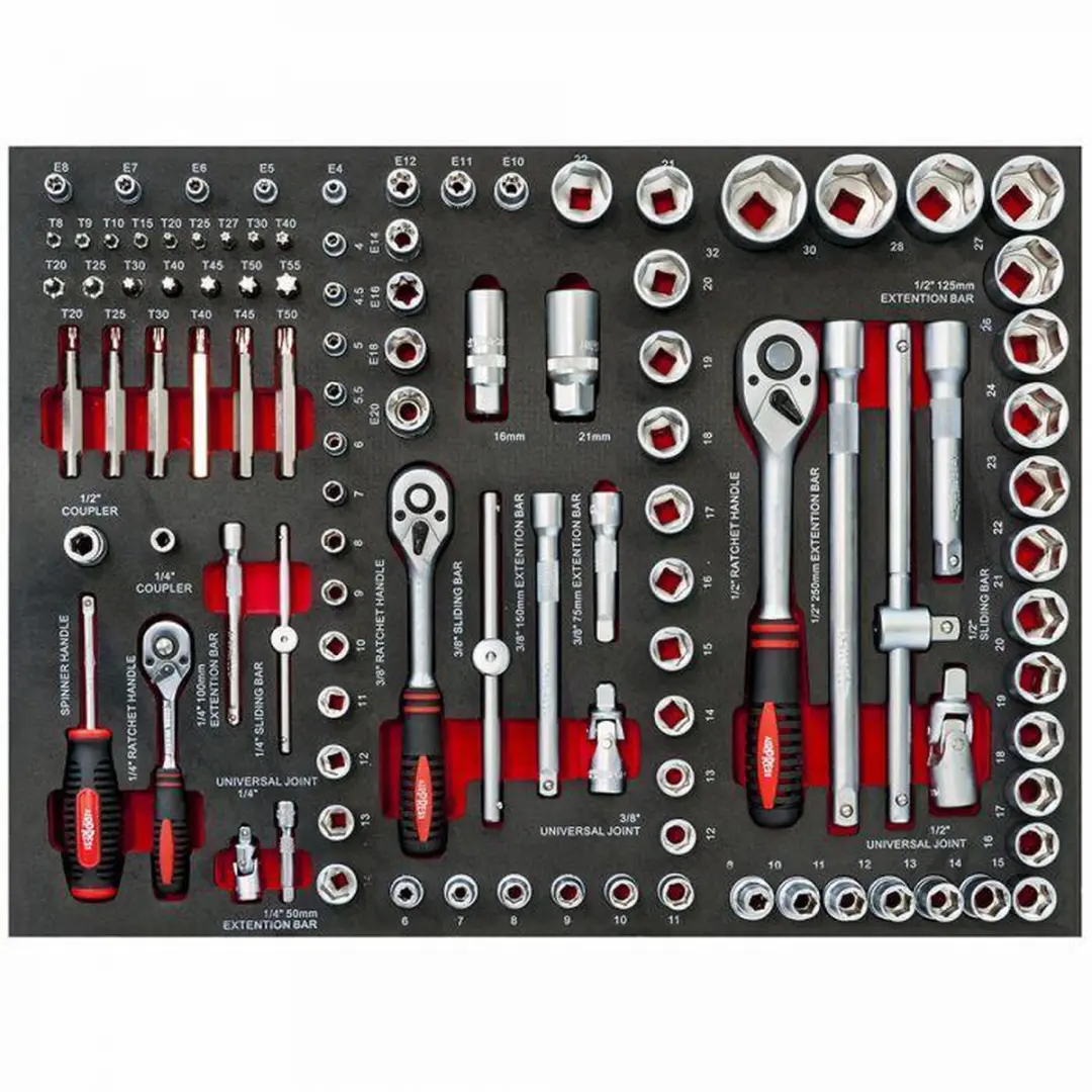 Airpress Gereedschapswagen 16 Laden - 247-delig - Rood - afbeelding 6 van 6