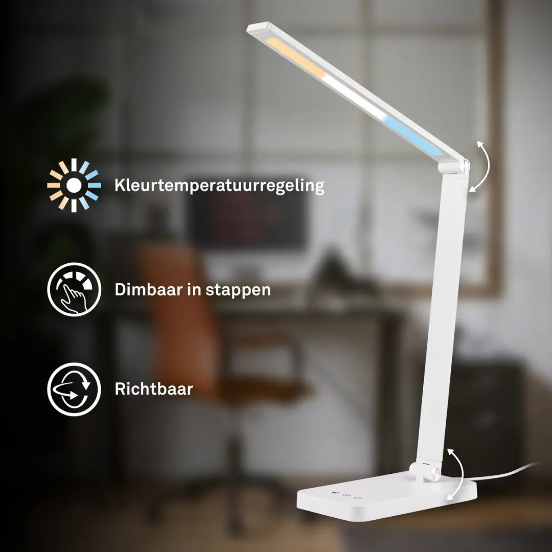 Briloner Rick LED Bureaulamp Wit 7.5W