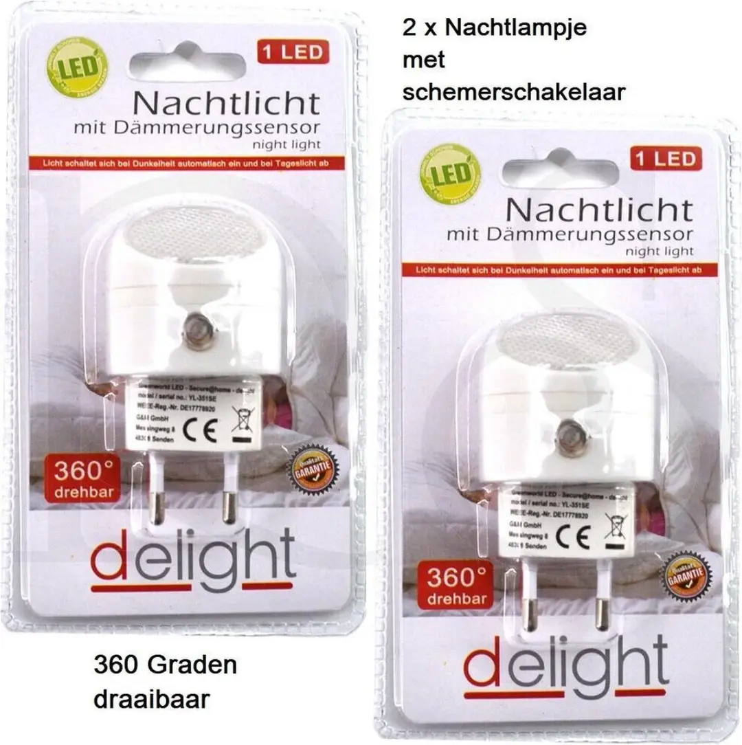 Delight LED Nachtlampje Sensor Wit