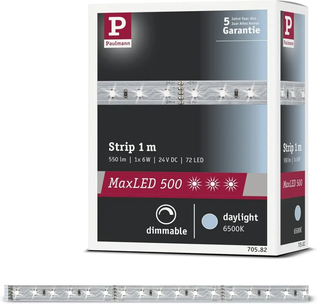 Paulmann MaxLED 500 LED-strip Daglichtwit 100cm - Zilver