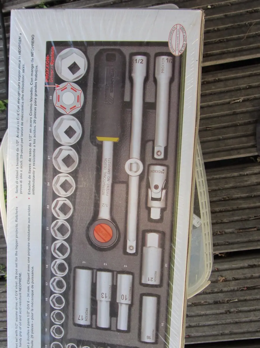 Proxxon Dopsleutelset 1/2" - 29-delig