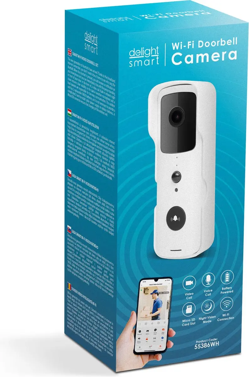 Delight Video Deurbel 55386WH - Full HD 1080p - 150 dagen batterij - Wit - afbeelding 6 van 6