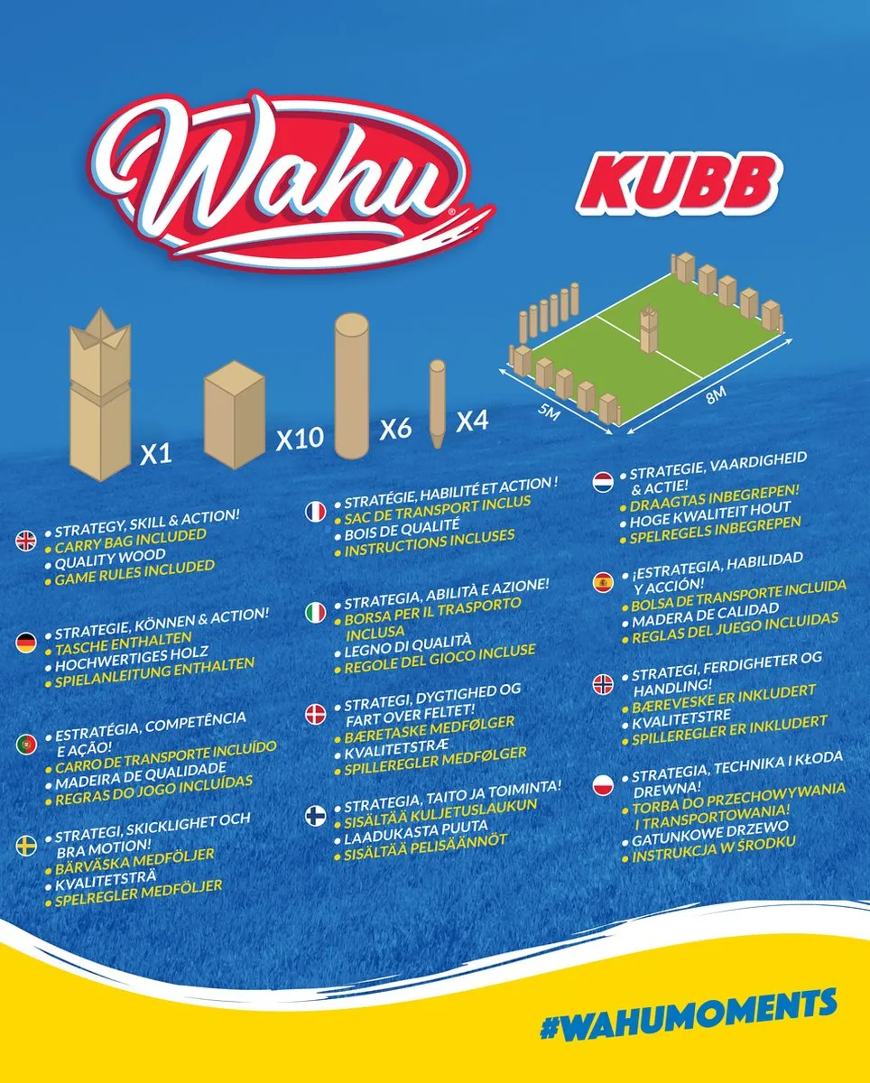Goliath Wahu Kubb Werpspel - Houtkleur