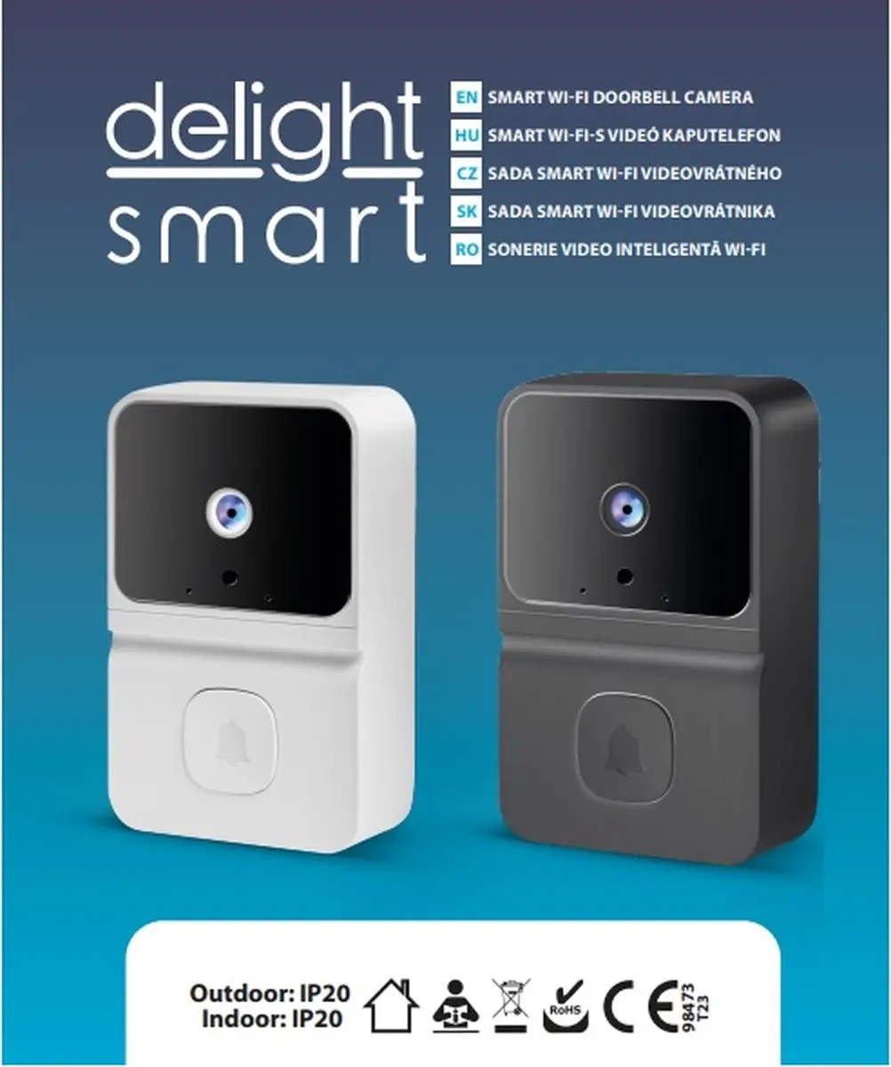 Delight Video Deurbel 55385BK - HD met Nachtzicht