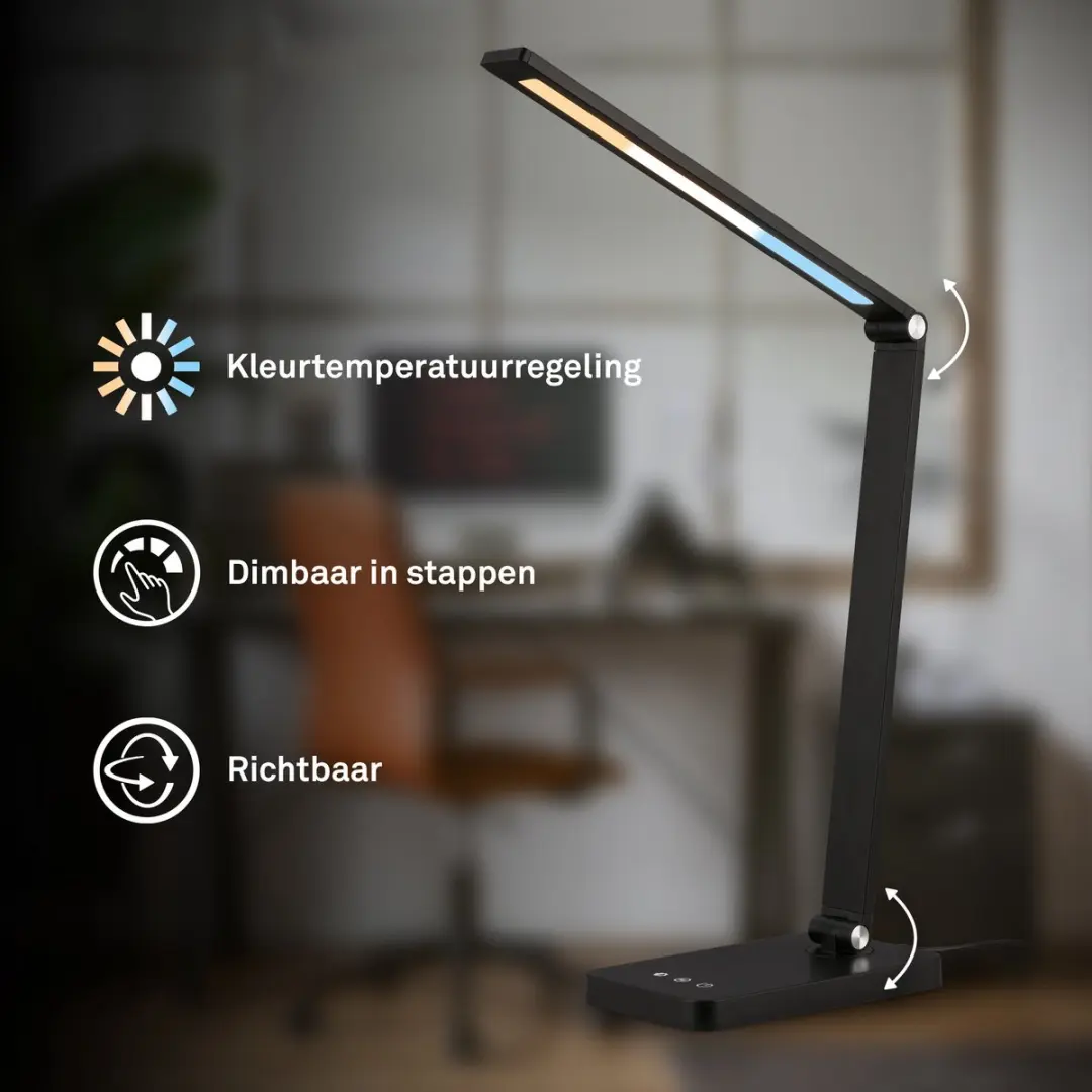 Briloner Rick LED Bureaulamp 7.5W - Zwart