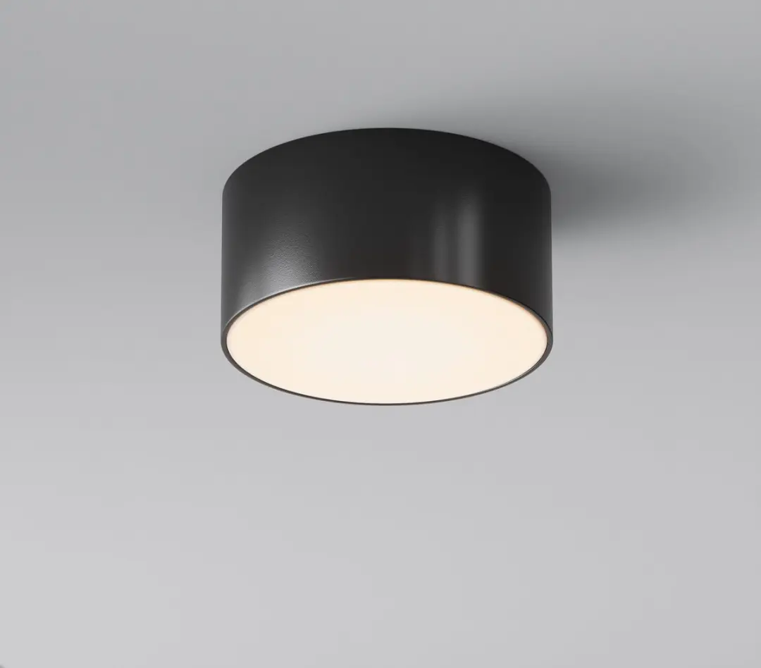 Maytoni Outdoor Zon IP Plafondlamp 15W - Ø12cm - Zwart