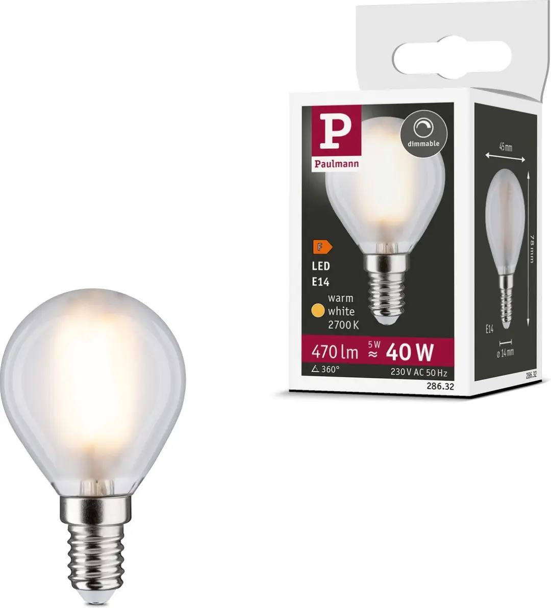 Paulmann Filament LED Kogellamp E14 5W 470lm