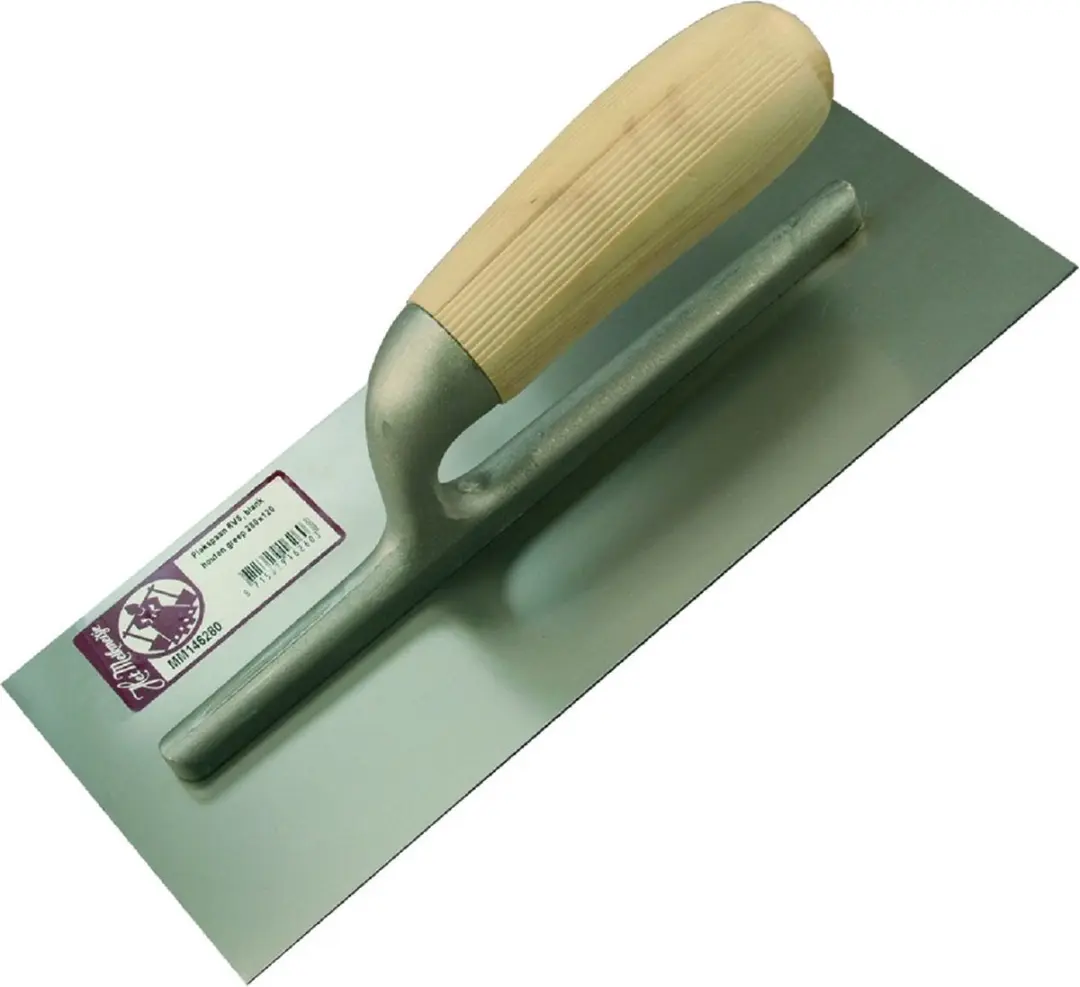 Melkmeisje Plakspaan Houten Greep 280x130mm - Rood/Zilver