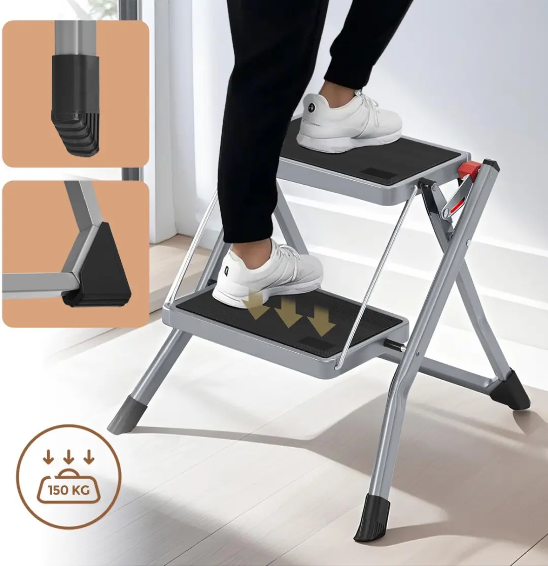 Songmics Trapladder 2 Treden - Opklapbaar