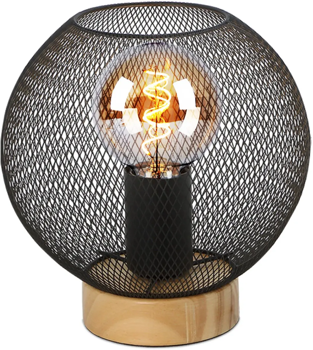 Globo Industrieel Tafellamp - Zwart - Ø20cm