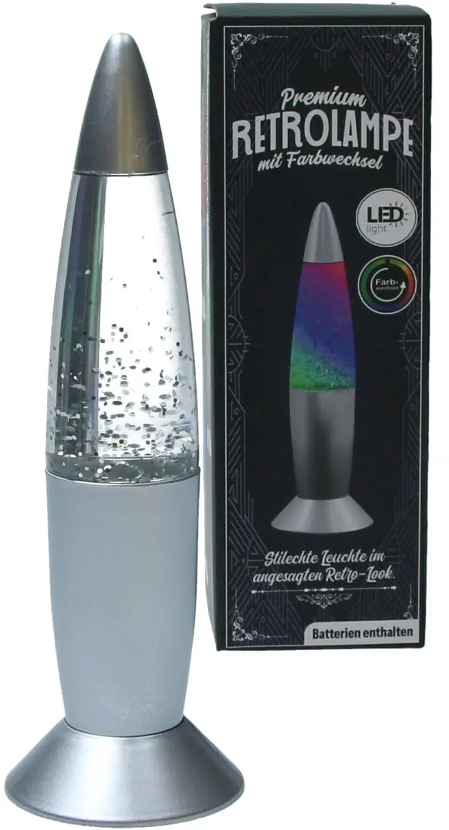 Delight Retrolamp Lavalamp 19cm - Grijs