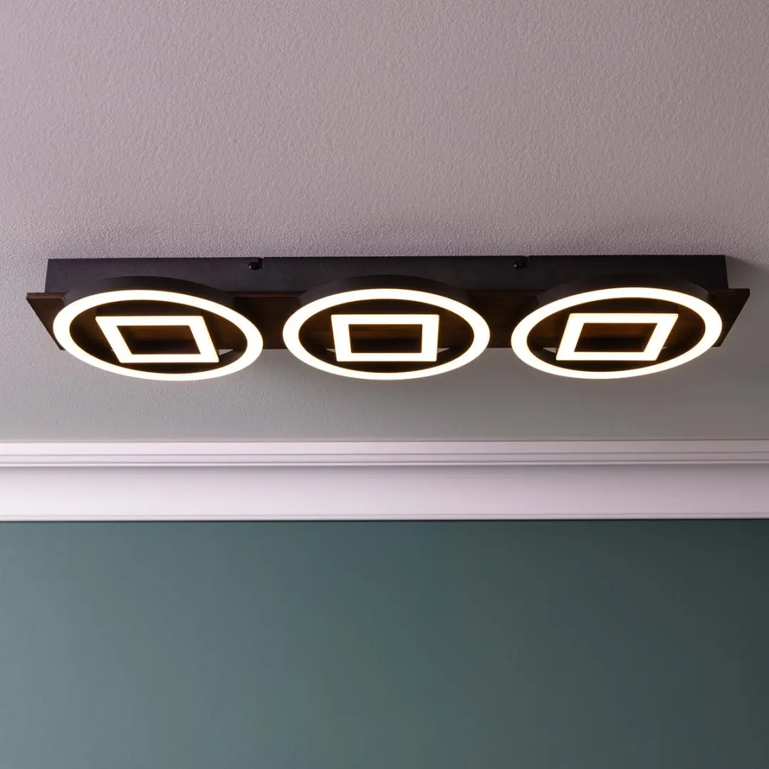 Brilliant Maureen Plafondlamp - 31W - Hout Zwart - afbeelding 6 van 6
