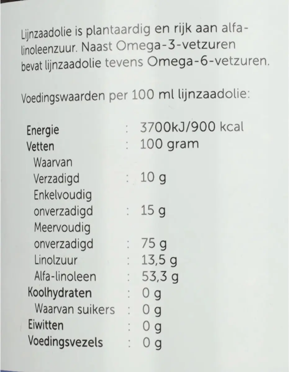 Jacob Hooy Lijnzaadolie 1000ml