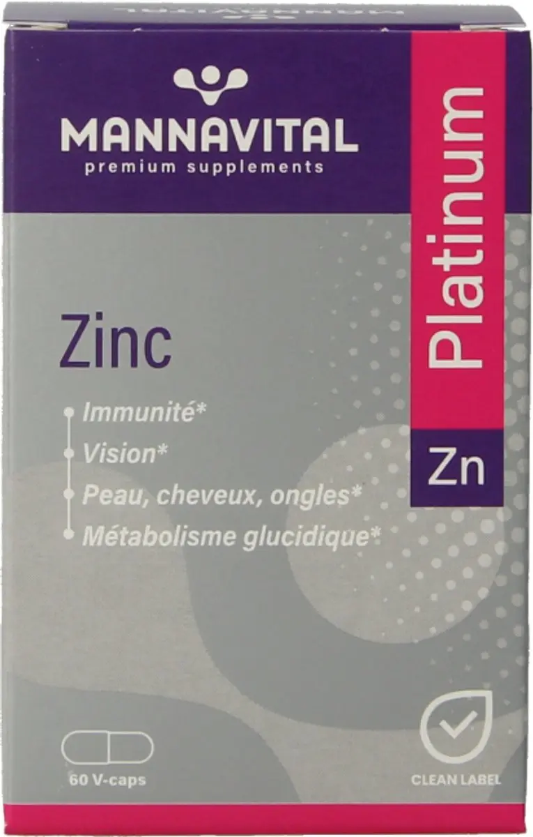 Mannavital Zink Platinum 60 Vegetarische Capsules