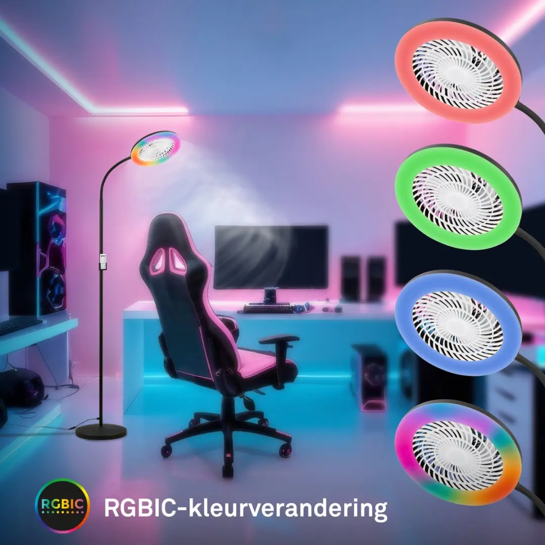 Briloner Windy Staande Lamp - 13.8W RGBIC Zwart