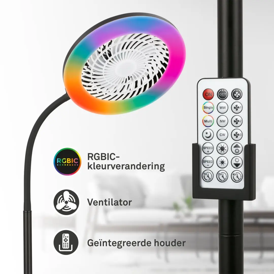 Briloner Windy Staande Lamp - 13.8W RGBIC Zwart